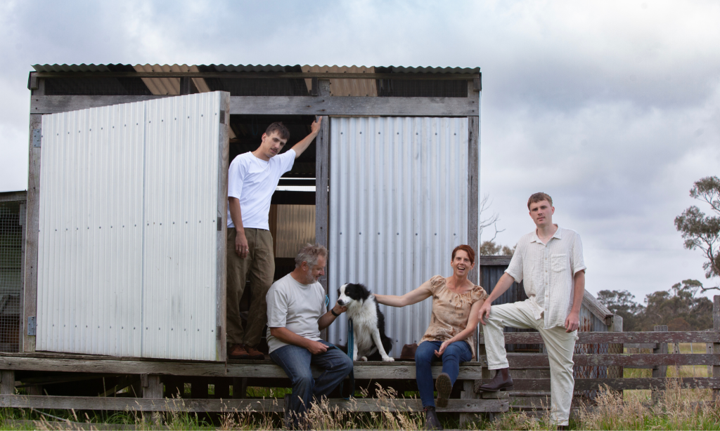 Photo of family and dog at Yintarini Farm