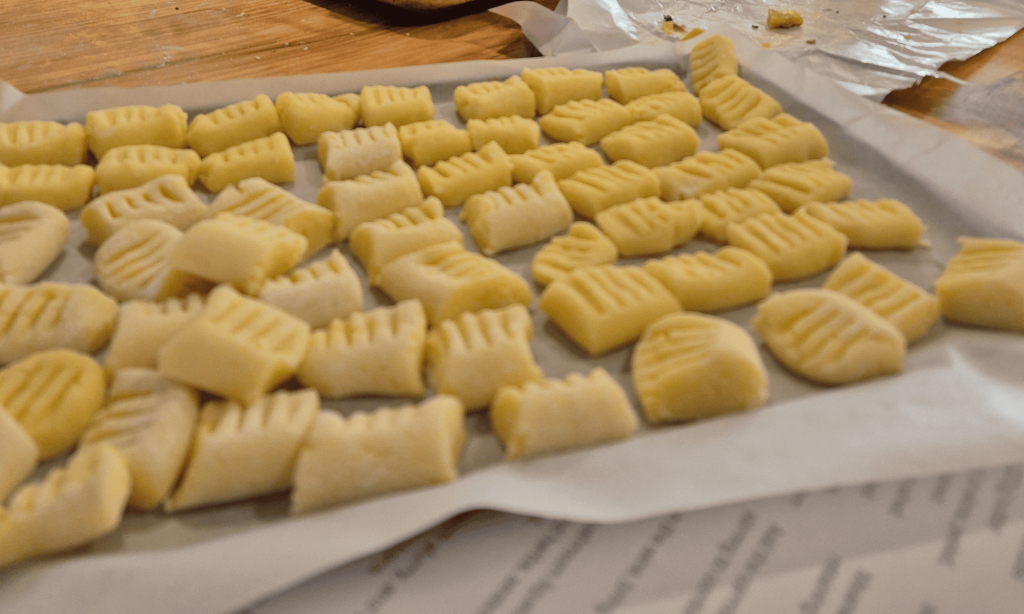 Homemade gnocchi ready to cook