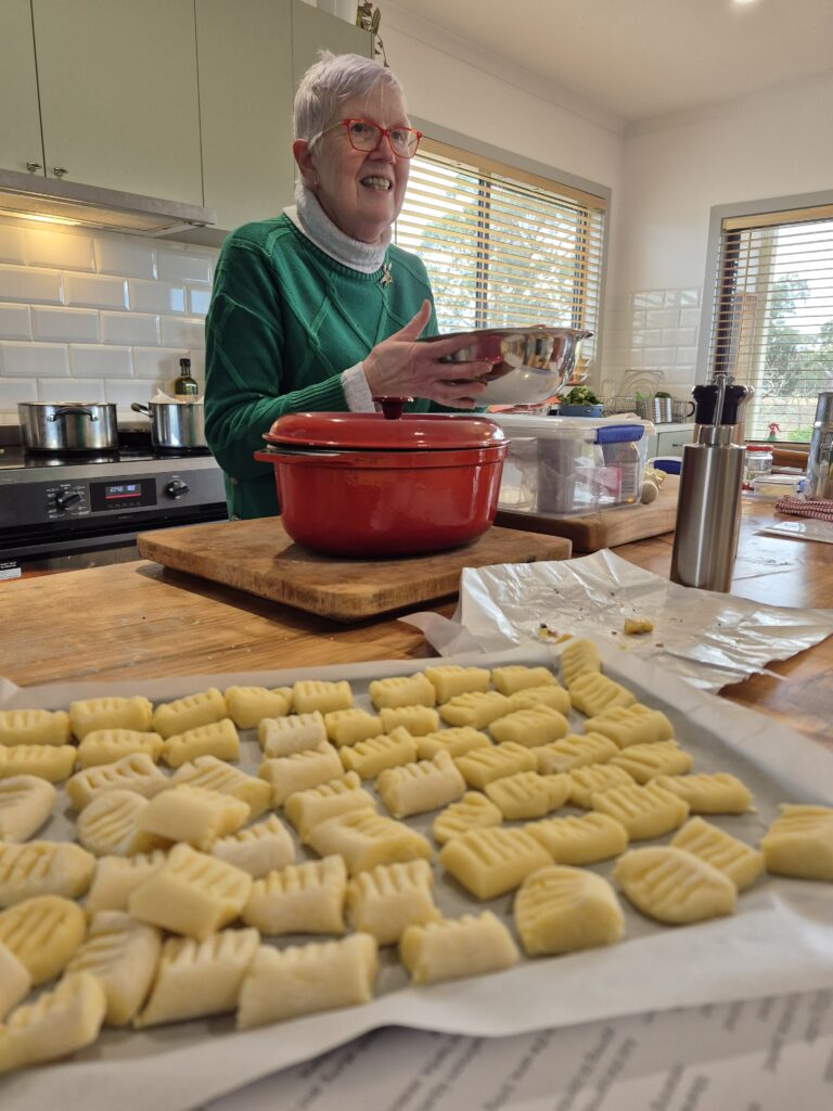 Julie leading the cooking workshop